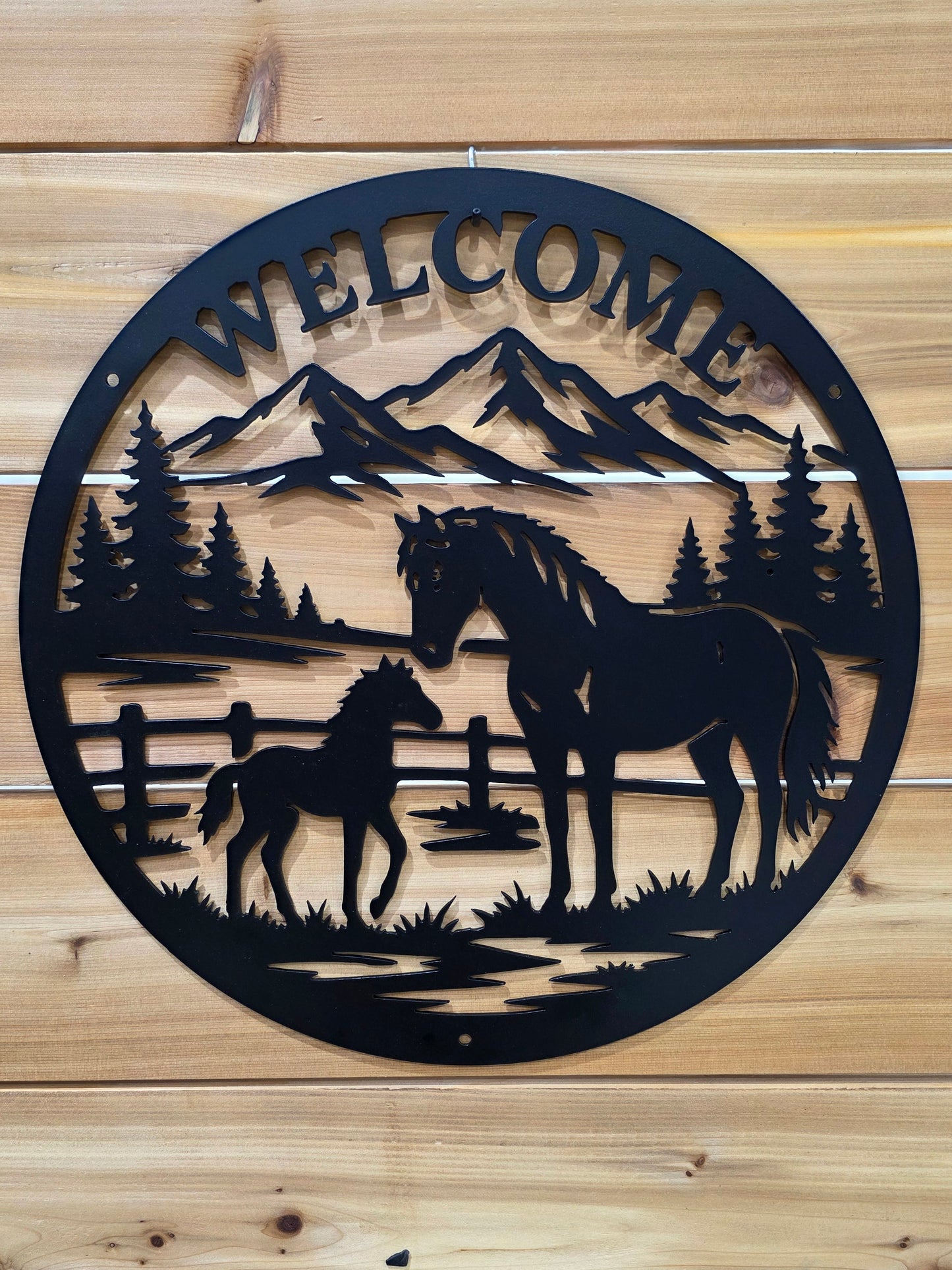 Horse Welcome Metal Sign