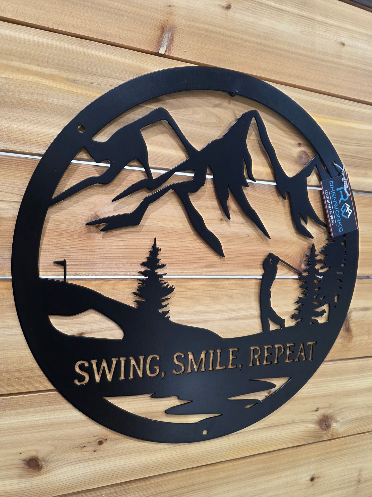 Swing, Smile, Repeat Golf Metal Wall Art