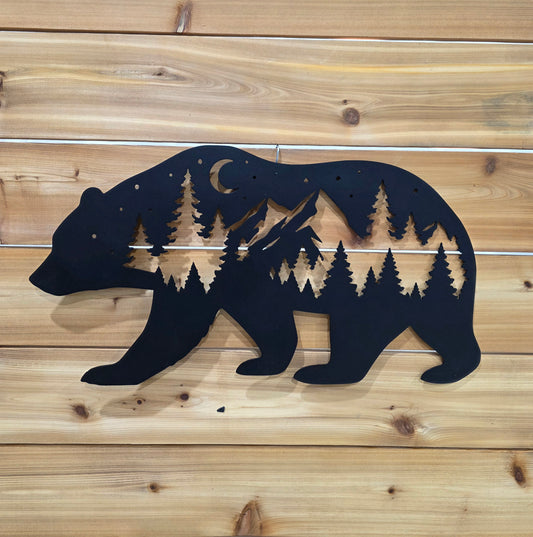 Mountain Bear Metal Wall Art