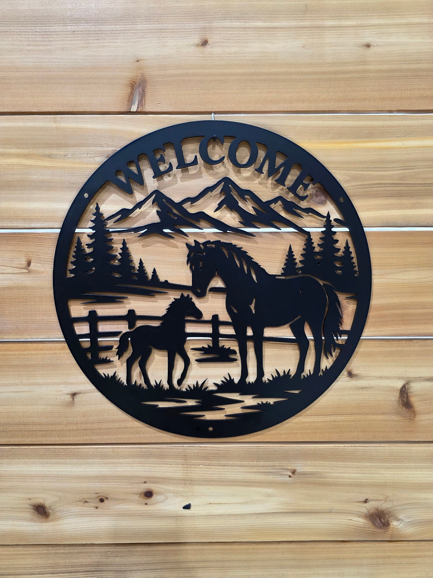 Horse Welcome Metal Sign
