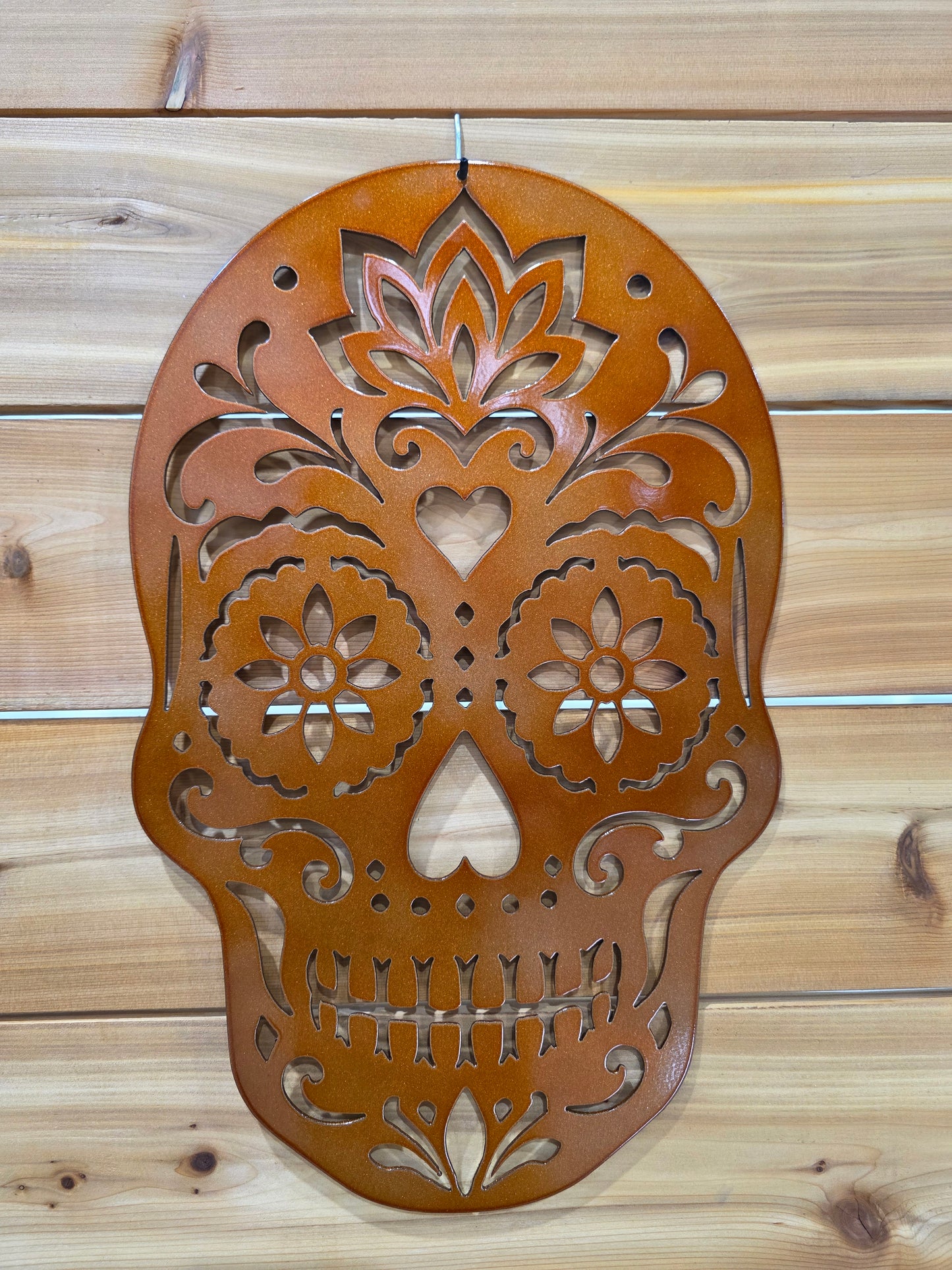 Metal Sugar Skull Wall Art - Powder Coated Steel