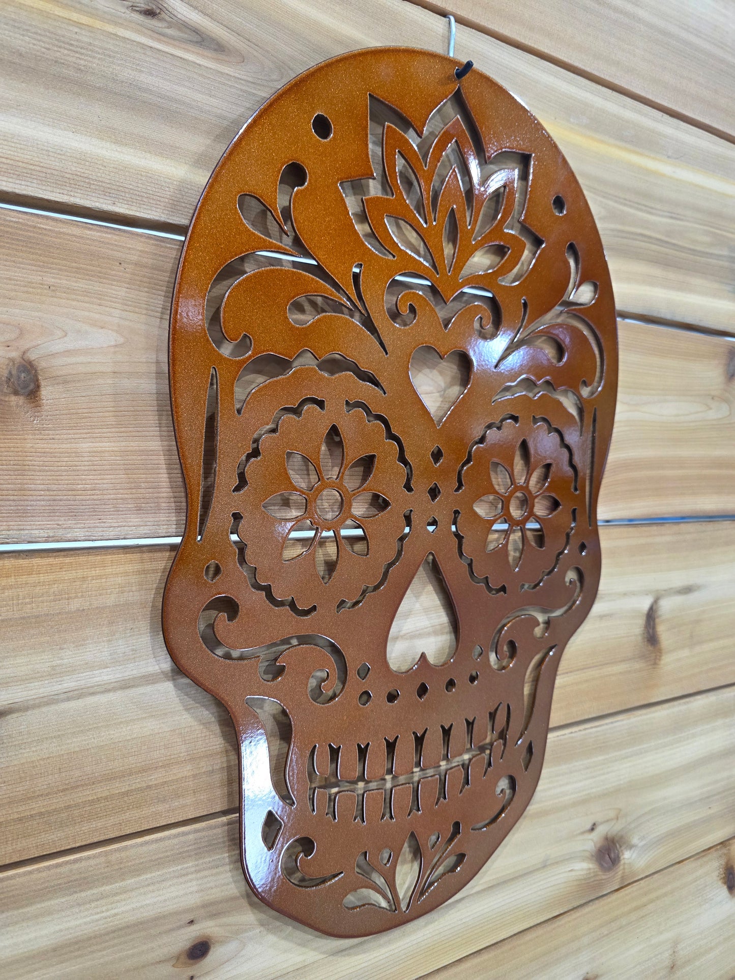 Metal Sugar Skull Wall Art - Powder Coated Steel
