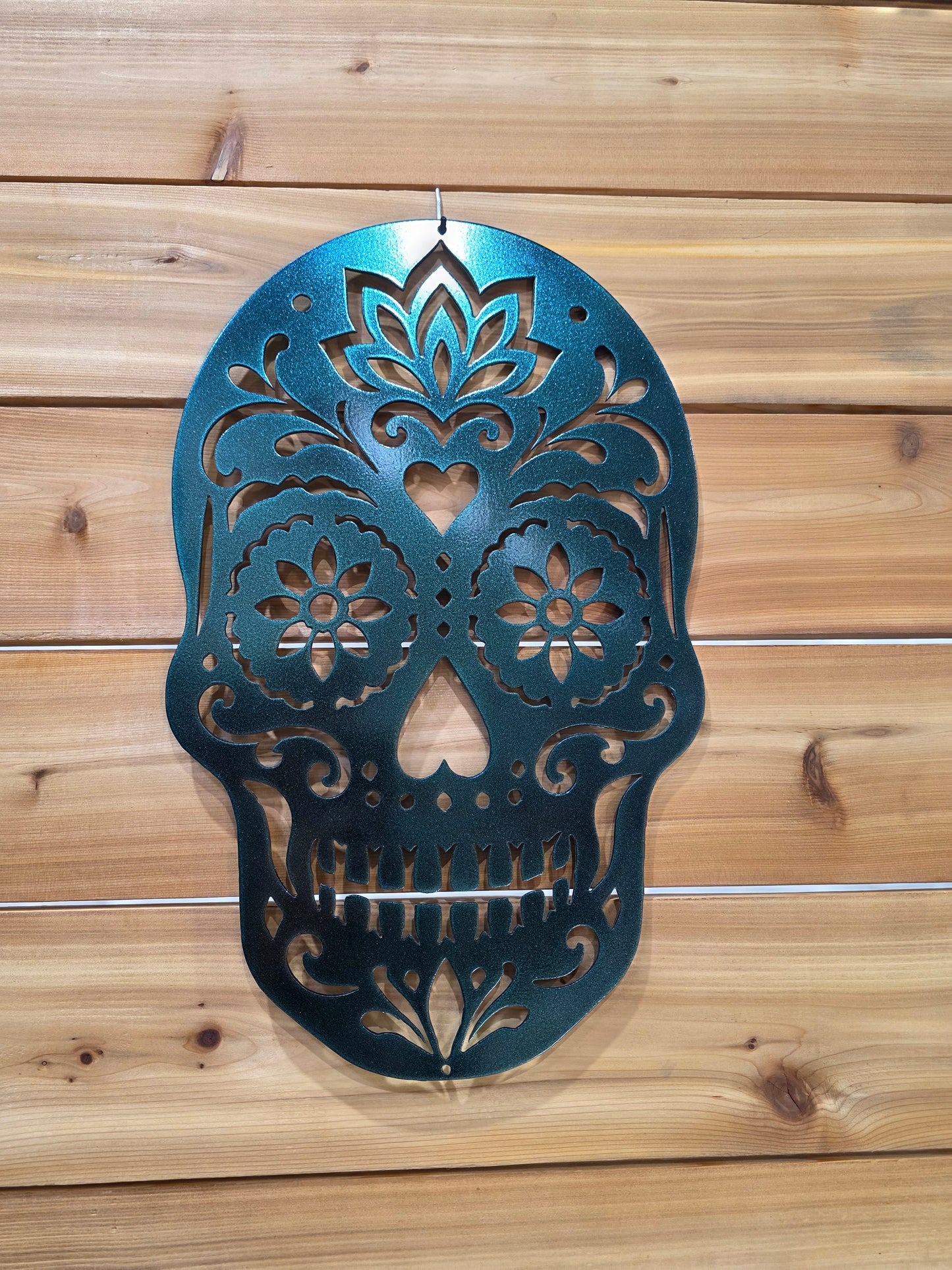 Metal Sugar Skull Wall Art - Powder Coated Steel